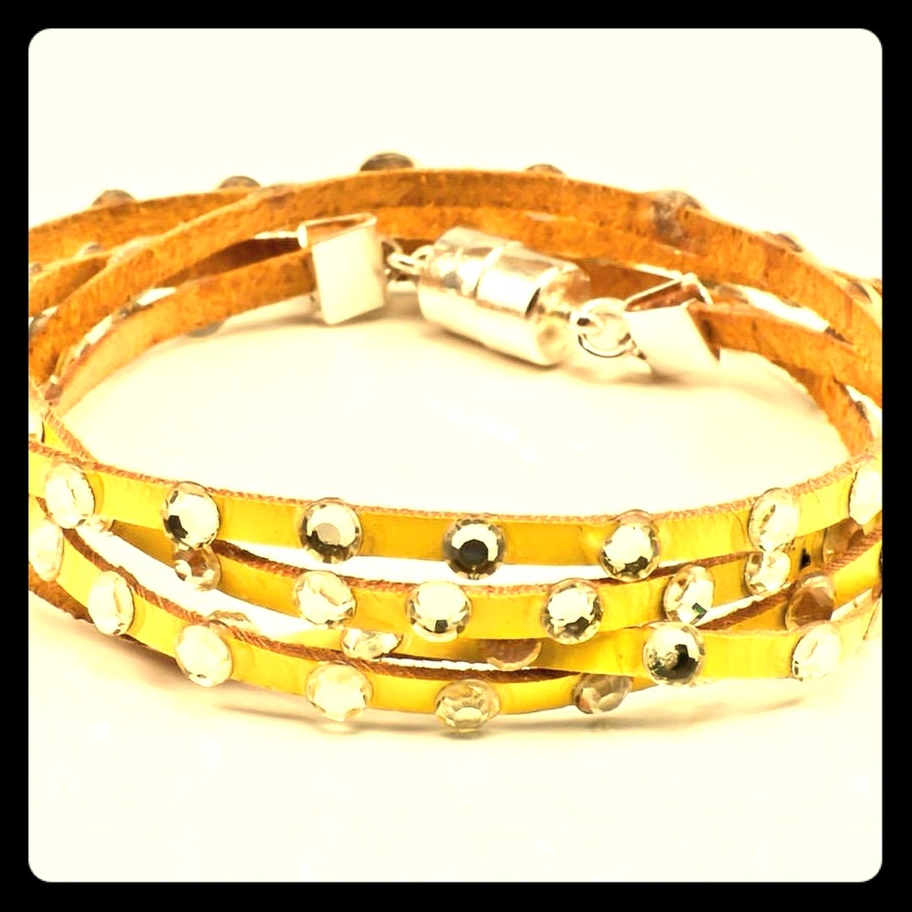 Swarovski crystal wrap bracelet in yellow